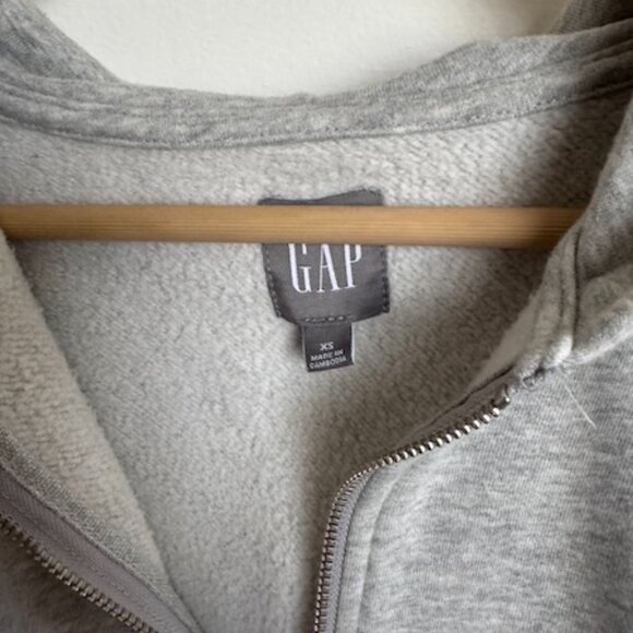 GAP Vintage Soft Full-Zip Hoodie Unisex Size XS - Light Heather Gray - Picture 4 of 7